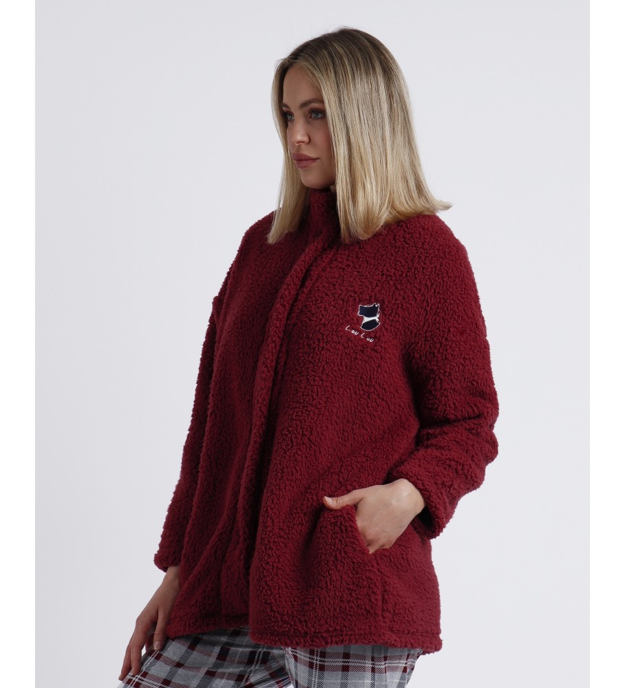 Robe Admas Warm manga comprida Goodnight bordô