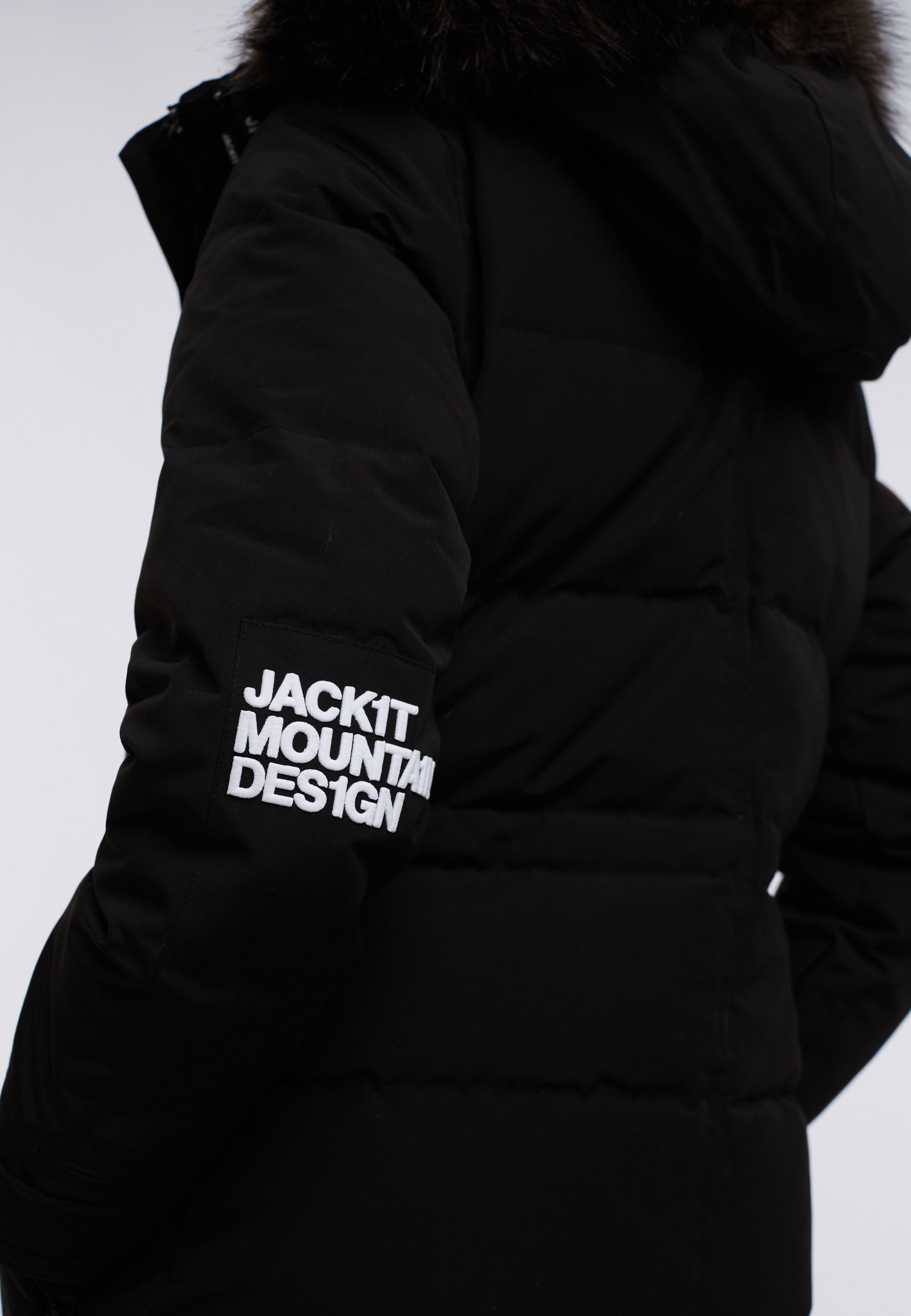 Neo Mountain Parka Extra Long Dame Black/Dark Bear