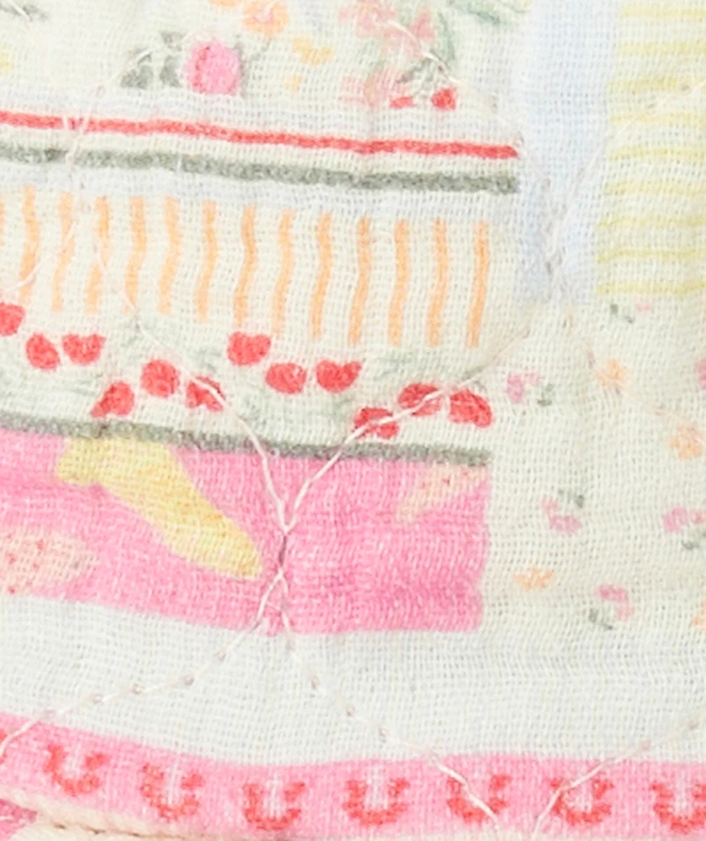 BOB RÉVERSIBLE BÉBÉ FILLE EN REMBOURRAGE RECYCLÉ DENIM ET PATCHWORK