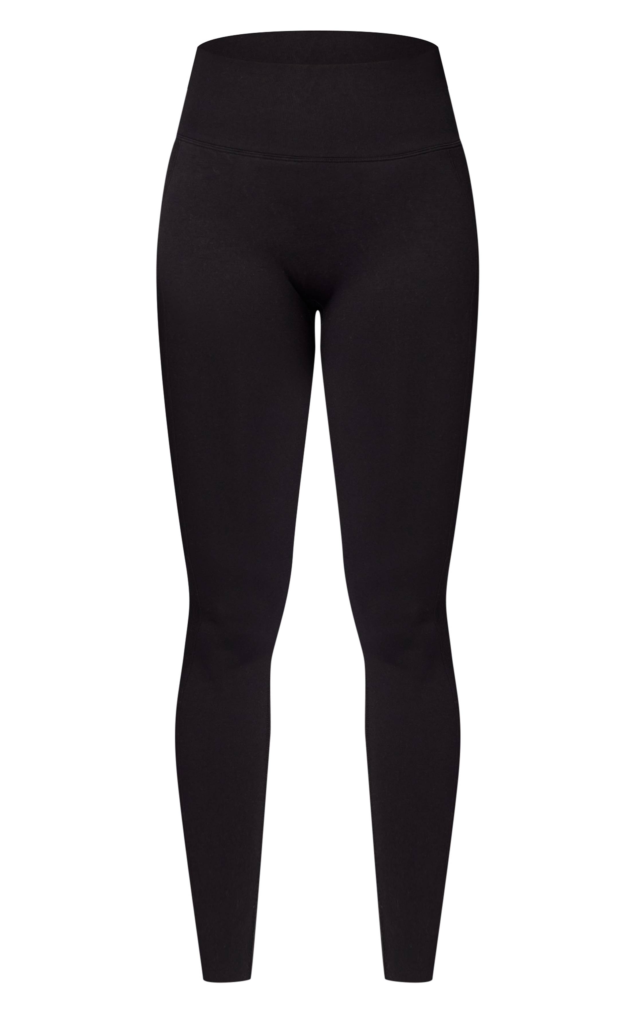 Noir Legging Sans Couture Froncé Au Fessier
