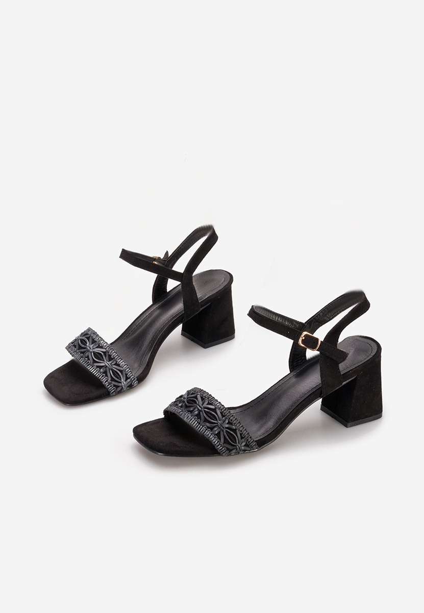 Sandales à talon épais noires Cornelia