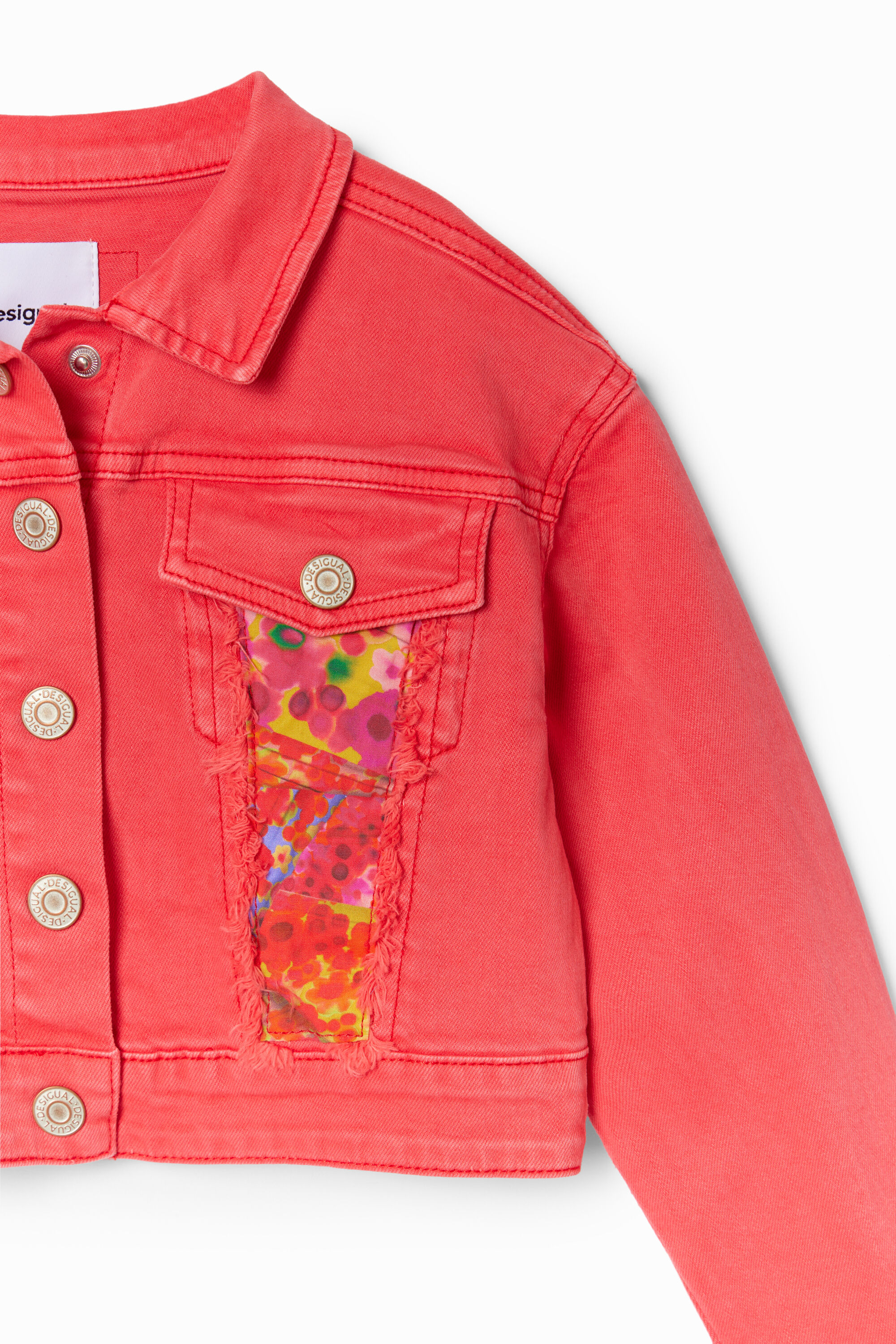 Veste trucker jean patchwork