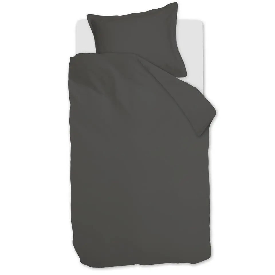 Ambiante Satin Uni dekbedovertrek - 140x200/220 - Donker Grijs