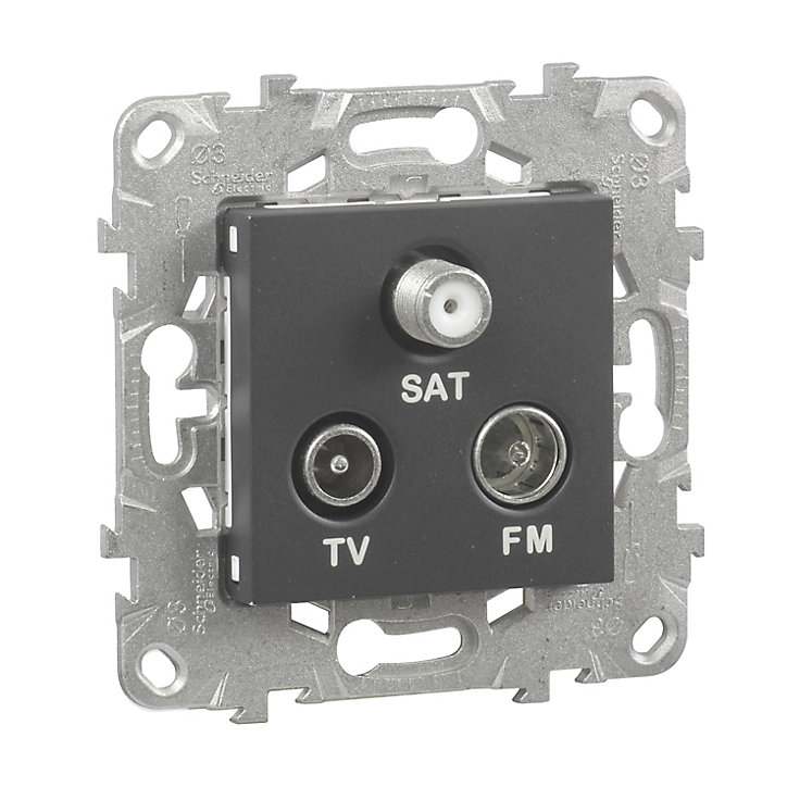 Mécanisme prise TV-FM-SAT Schneider Electric Unica Déco anthracite