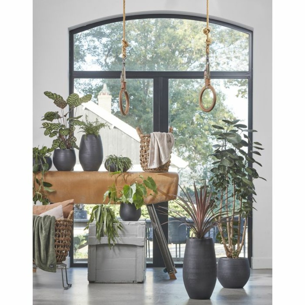 Mica decorations vase douro - 29x29x50 cm - terre cuite - noir