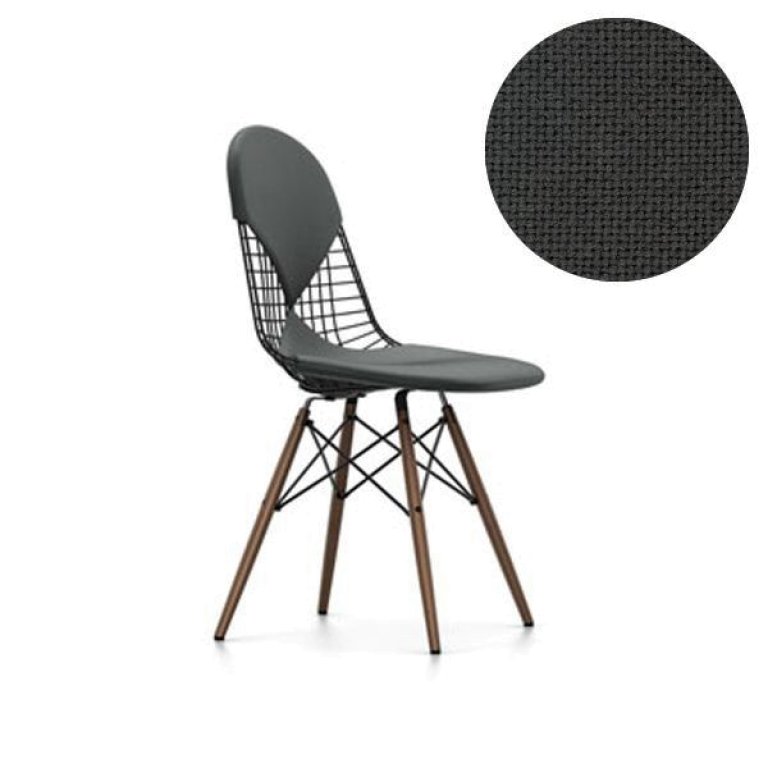 Vitra Eames Wire Chair DKW-2 stoel met donker esdoorn onderstel, Hopsak 05