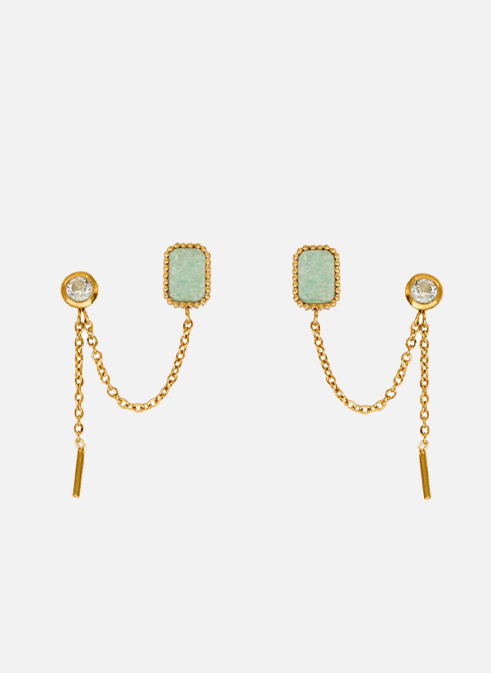 DAMONA - Boucles d'oreilles pendantes damona | Vert