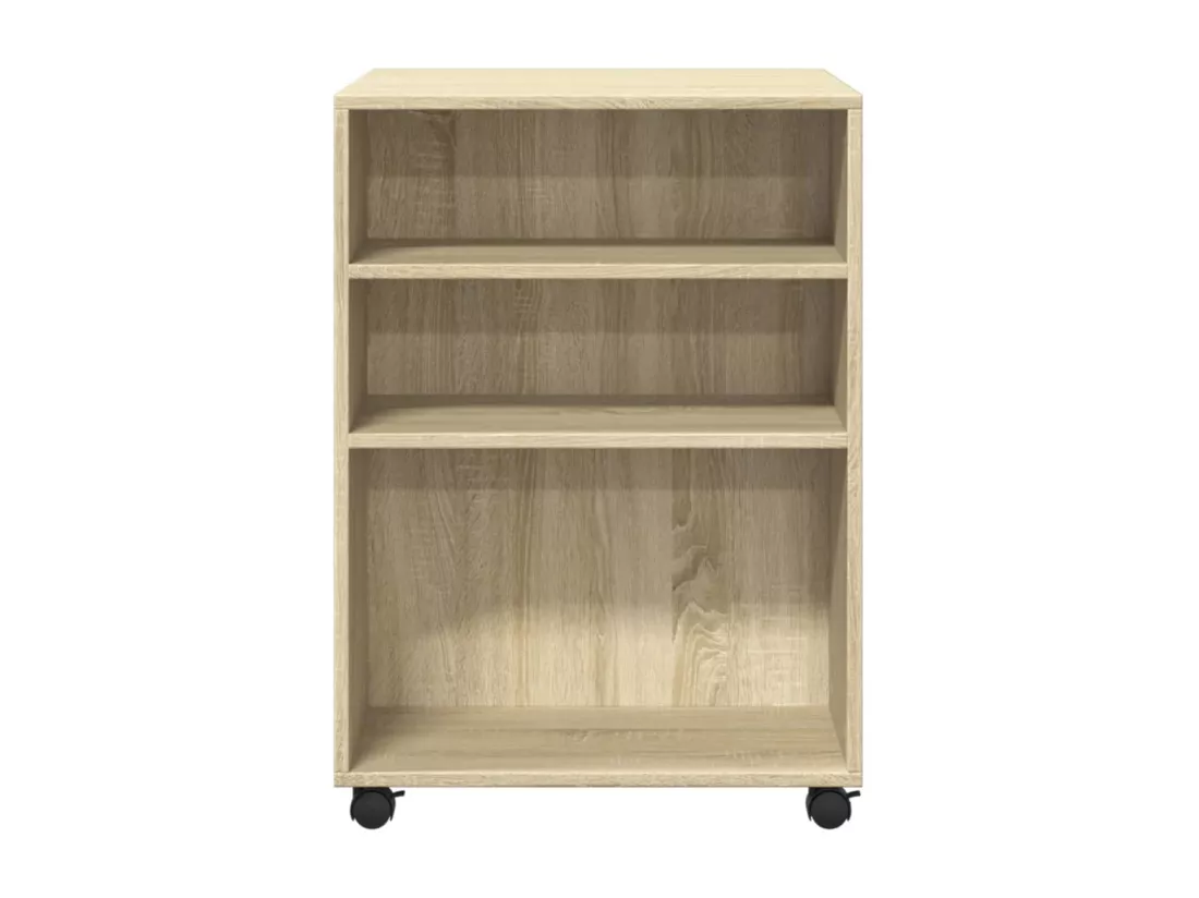 Table d'appoint avec roues chêne sonoma bois d'ingénierie