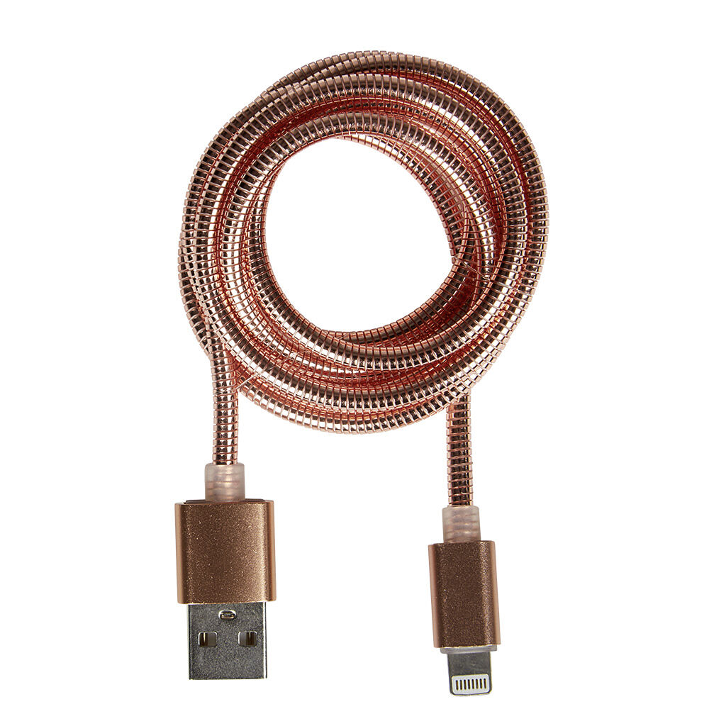 Câble Lightining métal Rose charge rapide pour iPhone et iPad