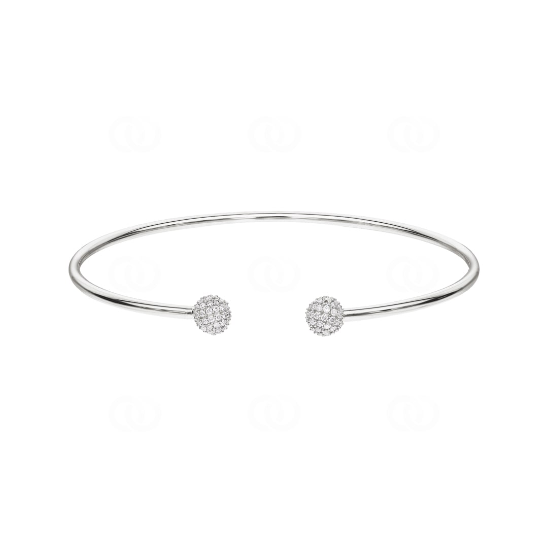 0.50 Karat Diamantarmreif offen 750/18 K Weissgold