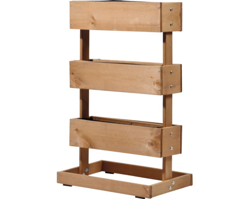Verticale verhoogde tuinbak van dobar inclusief 3 plantenbakken, grenen, 49,5 x 30 x 78 cm, bruin
