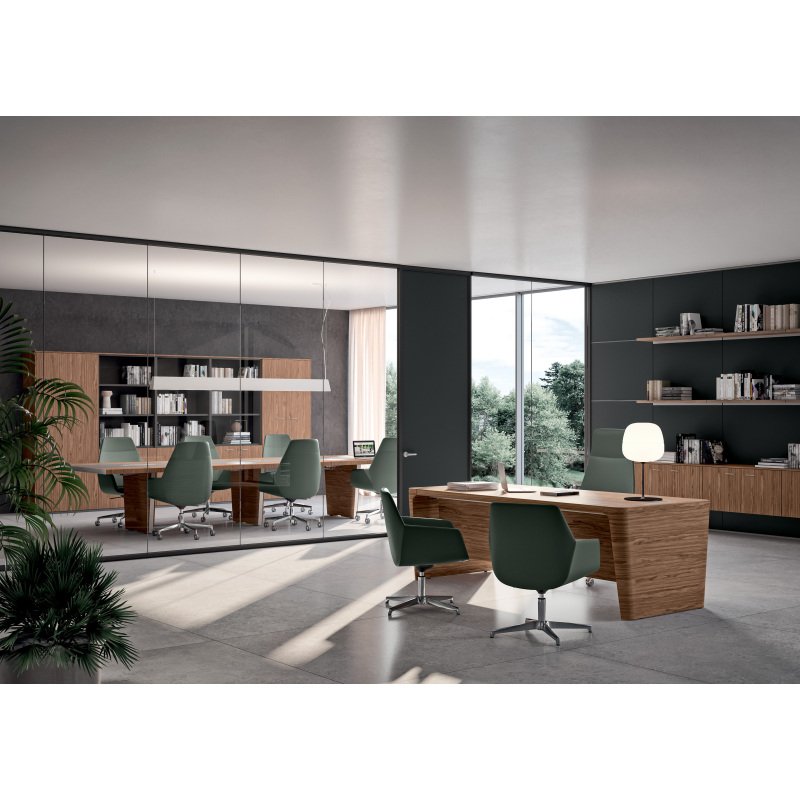 Bureau droit Direction Xennon finition placage bois L 190 cm