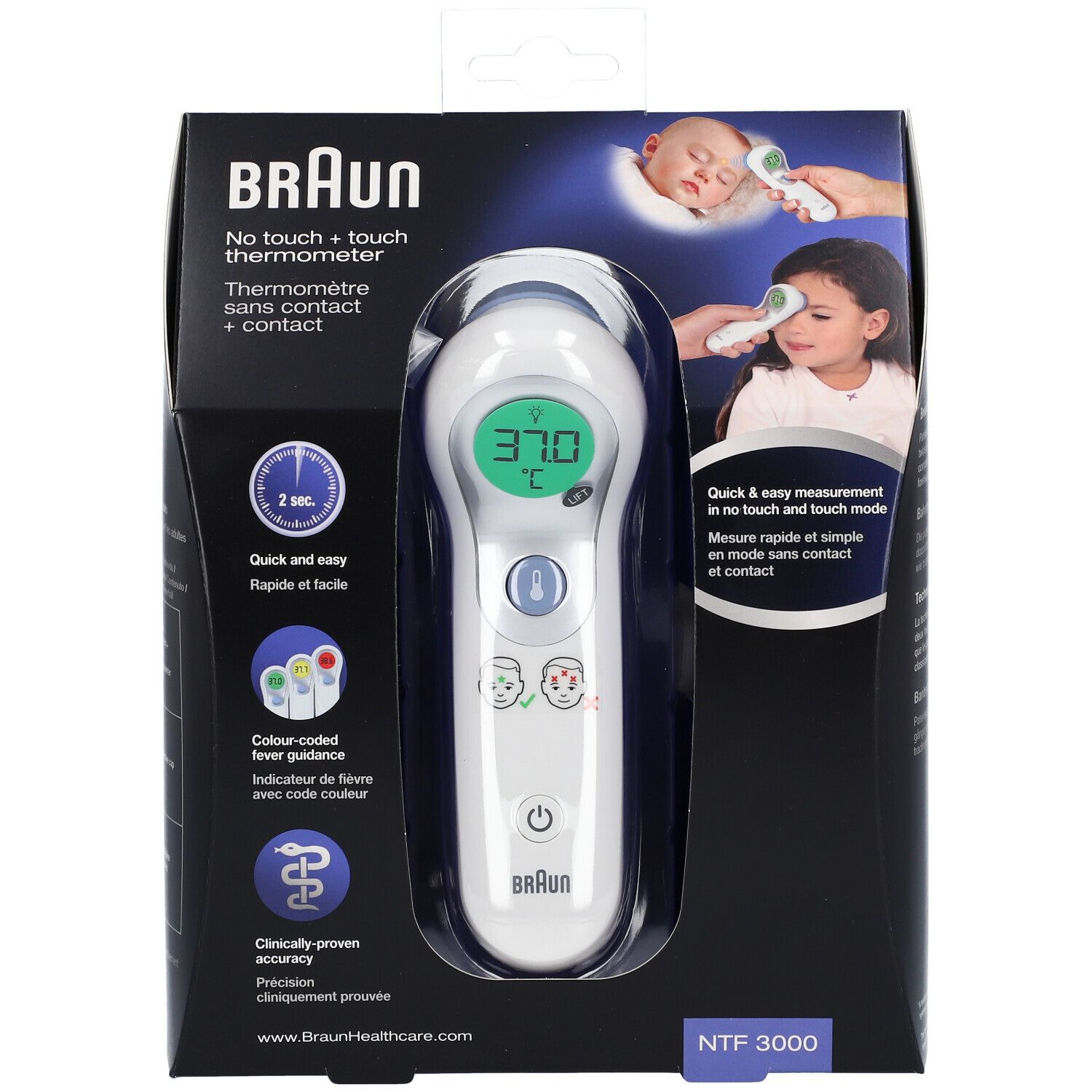 Braun Berührungsfreies + Stirnthermometer NTF3000