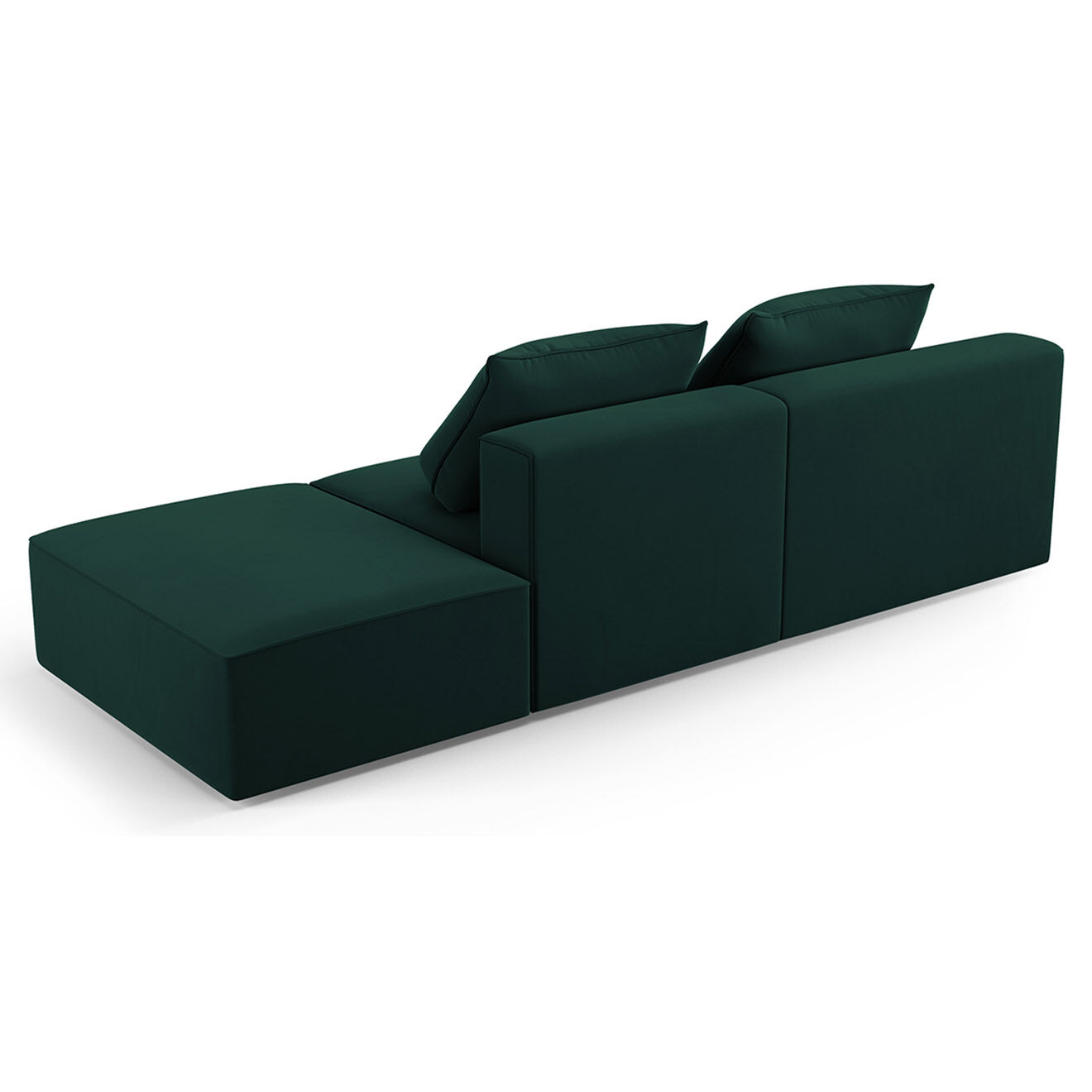 Mazzini Sofas Canapé Droit en Velours Ivy 4 Places vert foncé - 265x105x89 cm