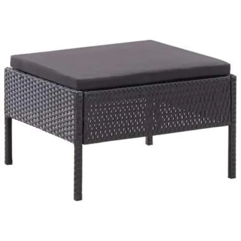 vidaXL - Tuin Loungeset - Zwart - Poly rattan