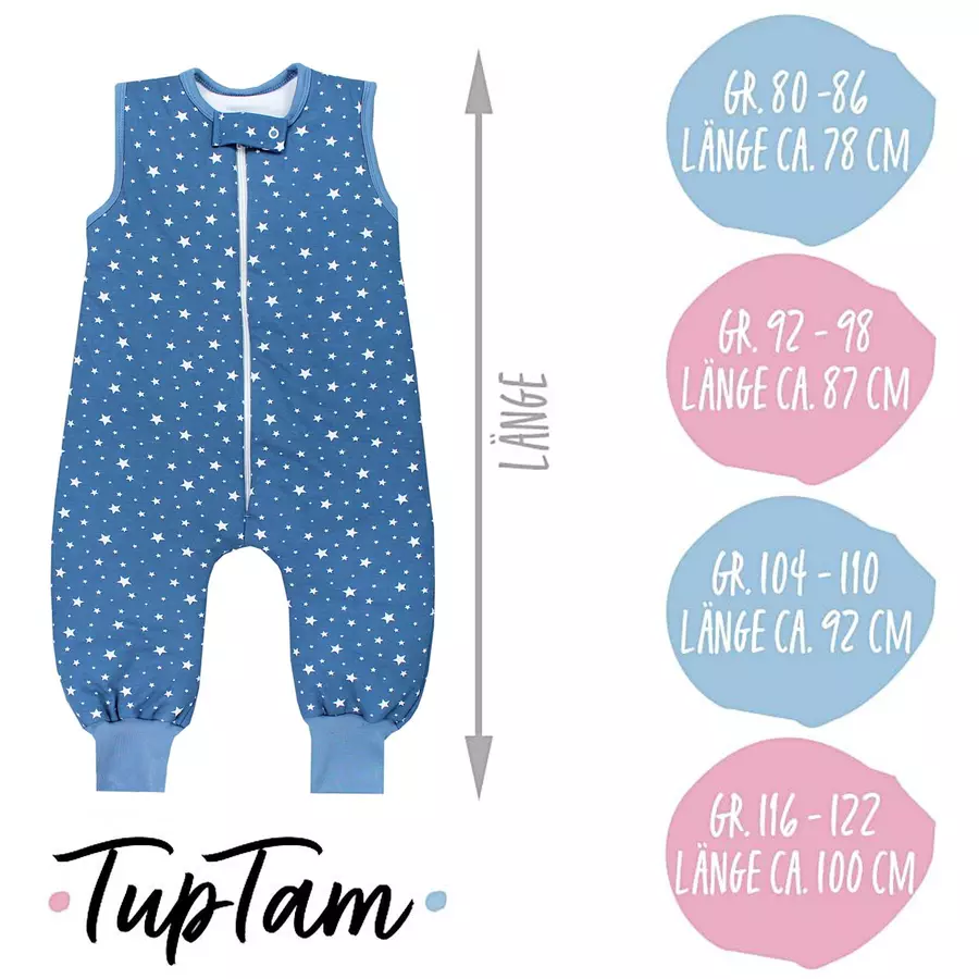 TupTam Baby  Winter Schlafsack mit Beinen 2,5 Tog blauweiß