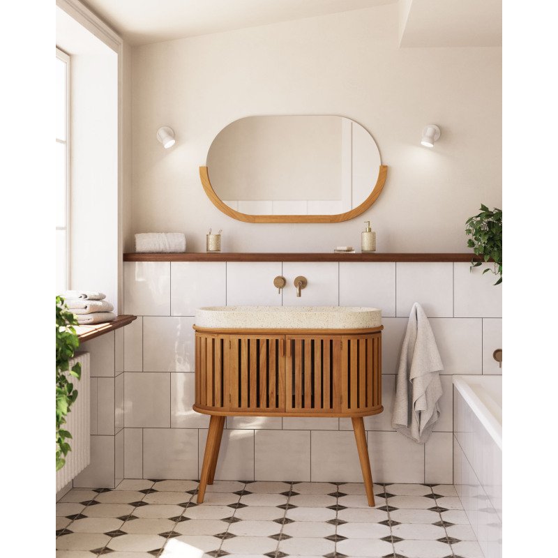 Miroir Rokia en teck massif 90 x 55 cm