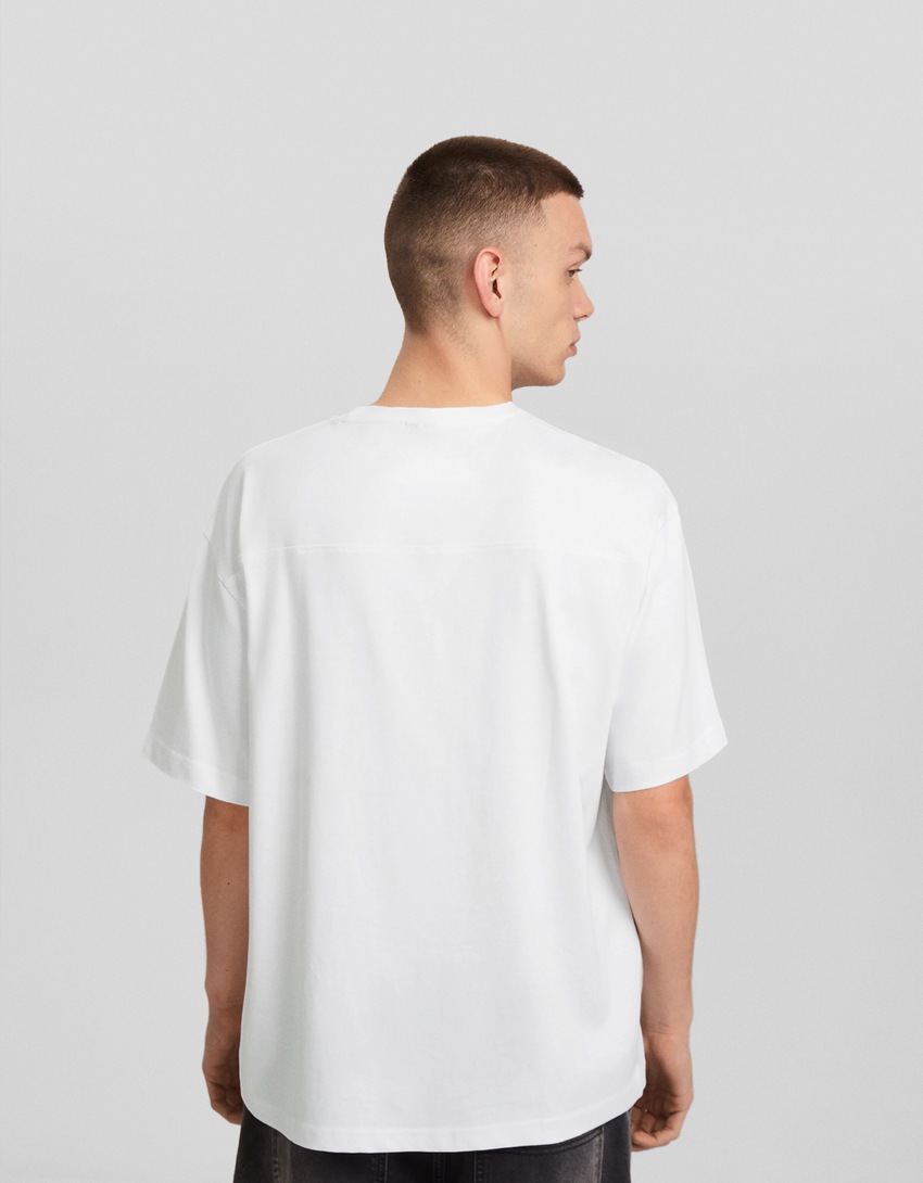 Camiseta oversized de manga curta estampada