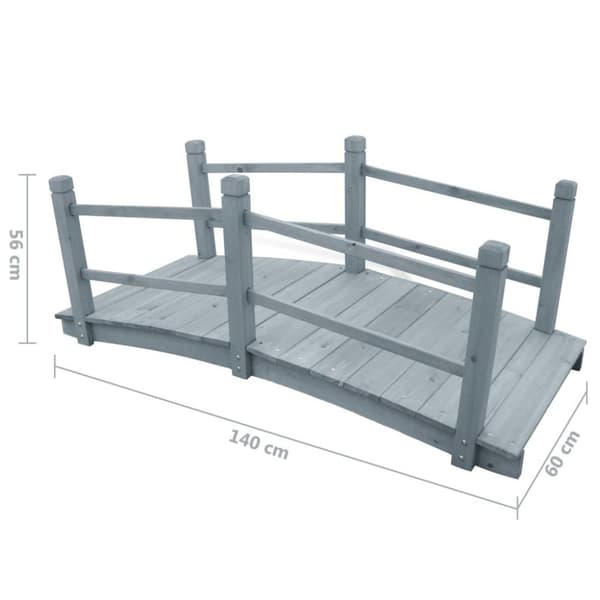 vidaXL Hagebro grå 140x60x56 cm heltre gran