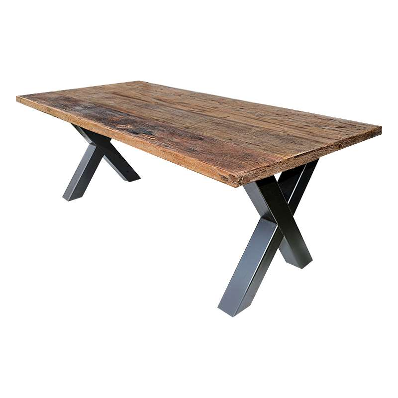 Eettafel Metz industriële X poot 220 cm