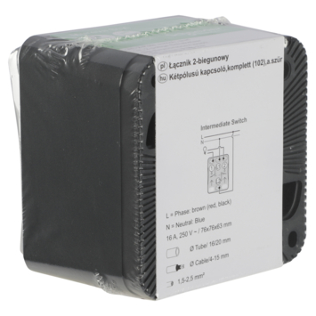 Schneider Electric Mureva Styl wisselschakelaar 2-polig IP55 antraciet