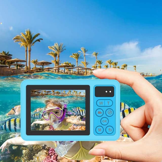 Digitalkamera Dual Screens Vandtæt kamera + 32GB kort + kortlæser