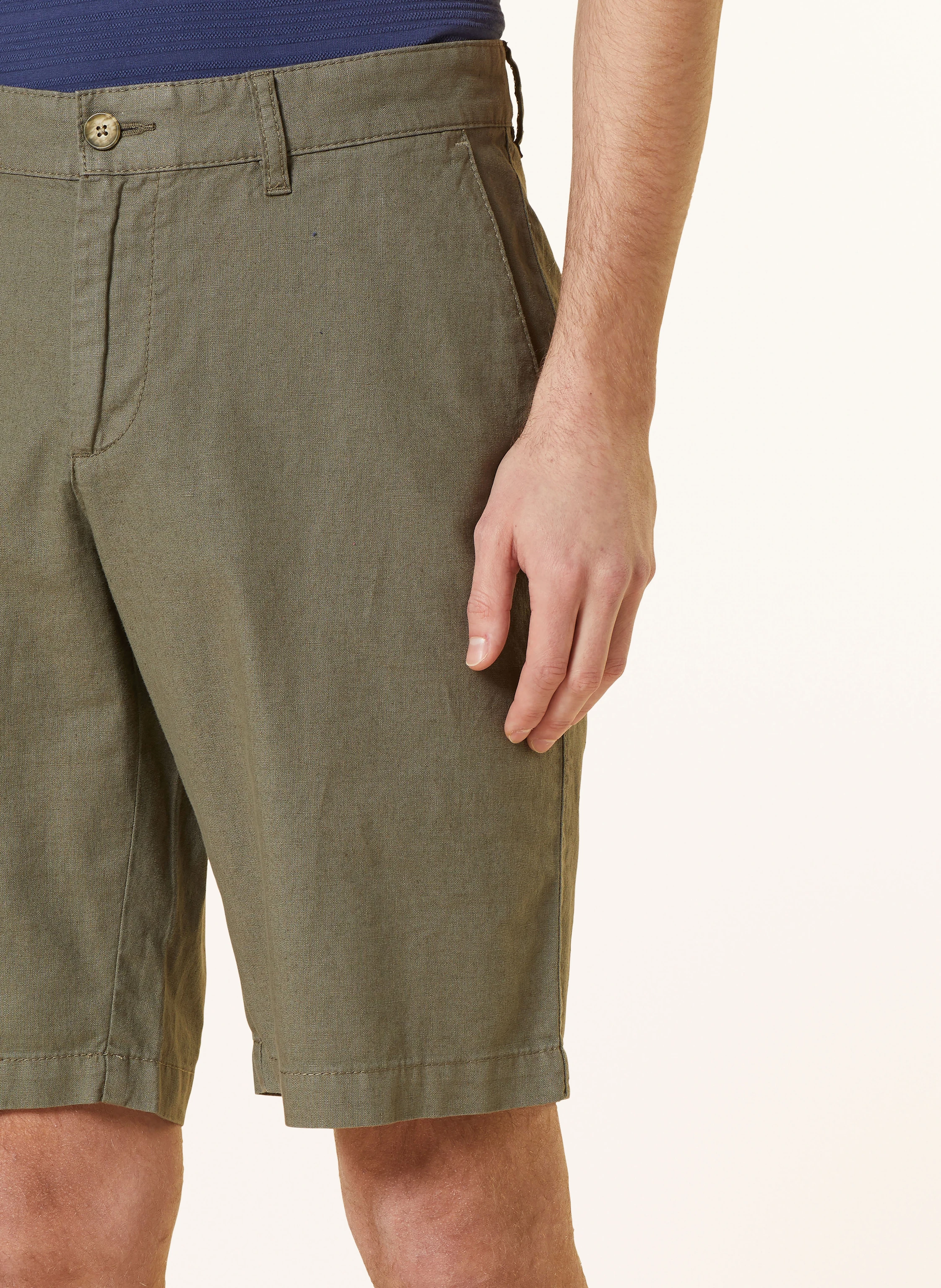 STROKESMAN'S Shorts Slim Fit mit Leinen