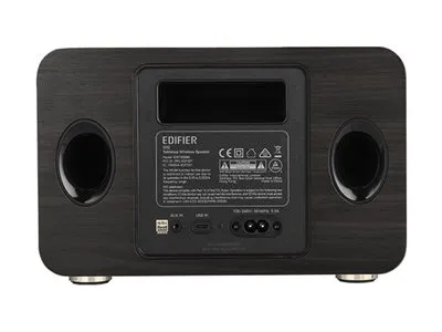 Edifier D32 - Højttaler - 2.1-kanal - trådløs - Bluetooth, Wi-Fi - App-kontrolleret - 60 Watt - 2-vejs - sort valnød