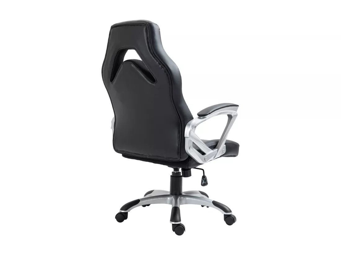 Chaise de bureau - Similicuir & Plastique - Noir / Gris - Foxton