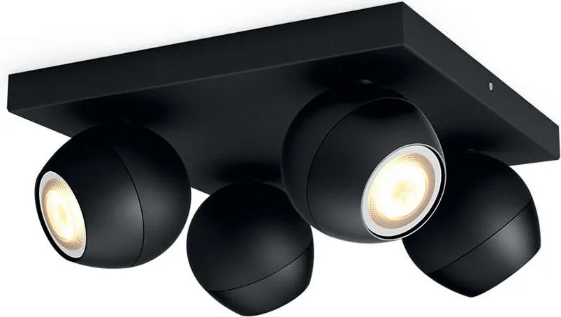 Philips Hue Buckram 4 Spots Bluetooth Noir Lampe connectée