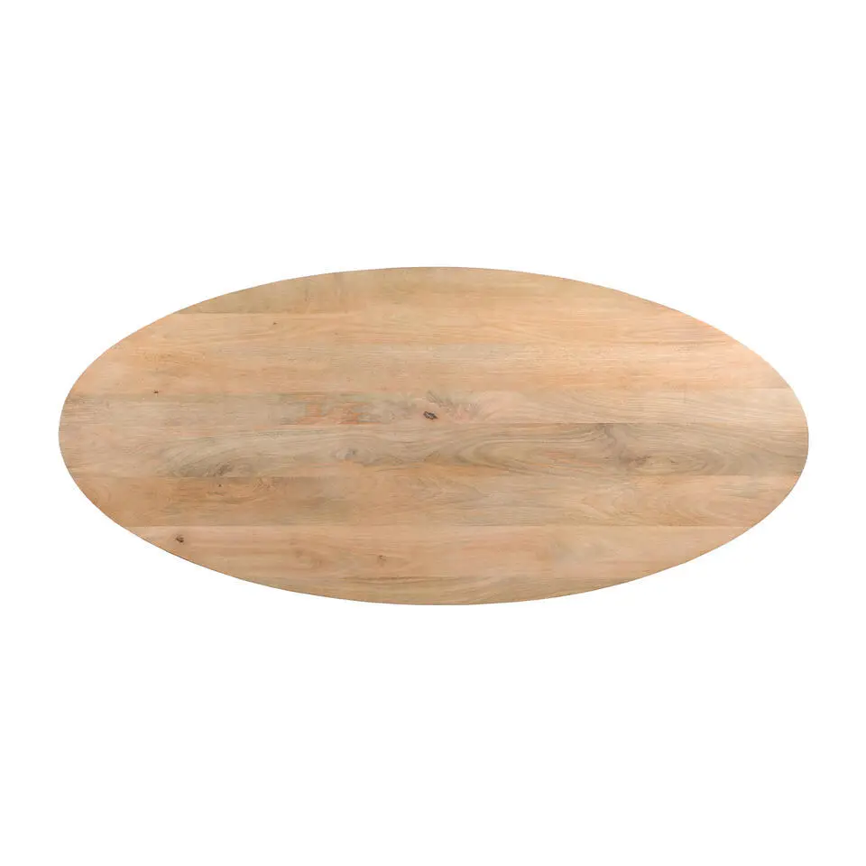 QUVIO Eettafel Sofia – Ovaal – 220x100 cm – Kruispoot - Naturel