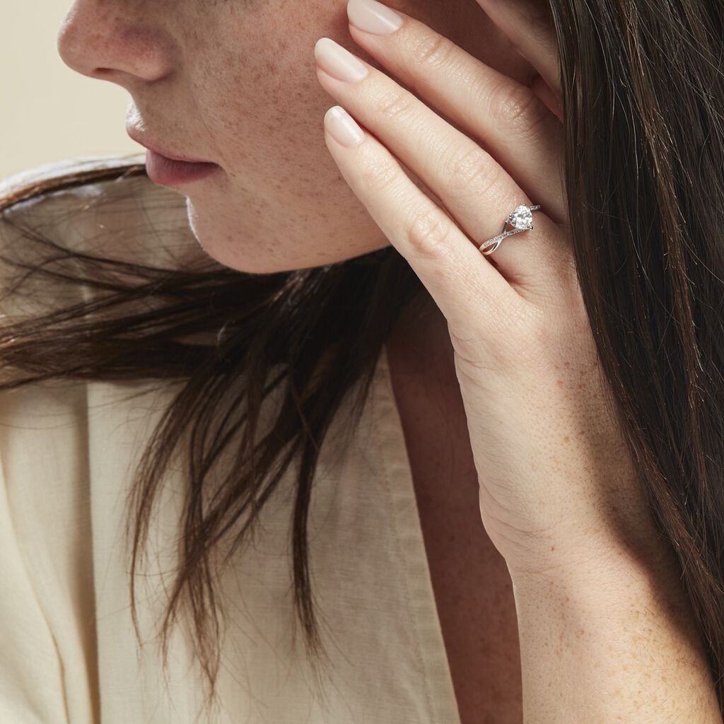 Bague Or Blanc Clothilde Oxyde De Zirconium