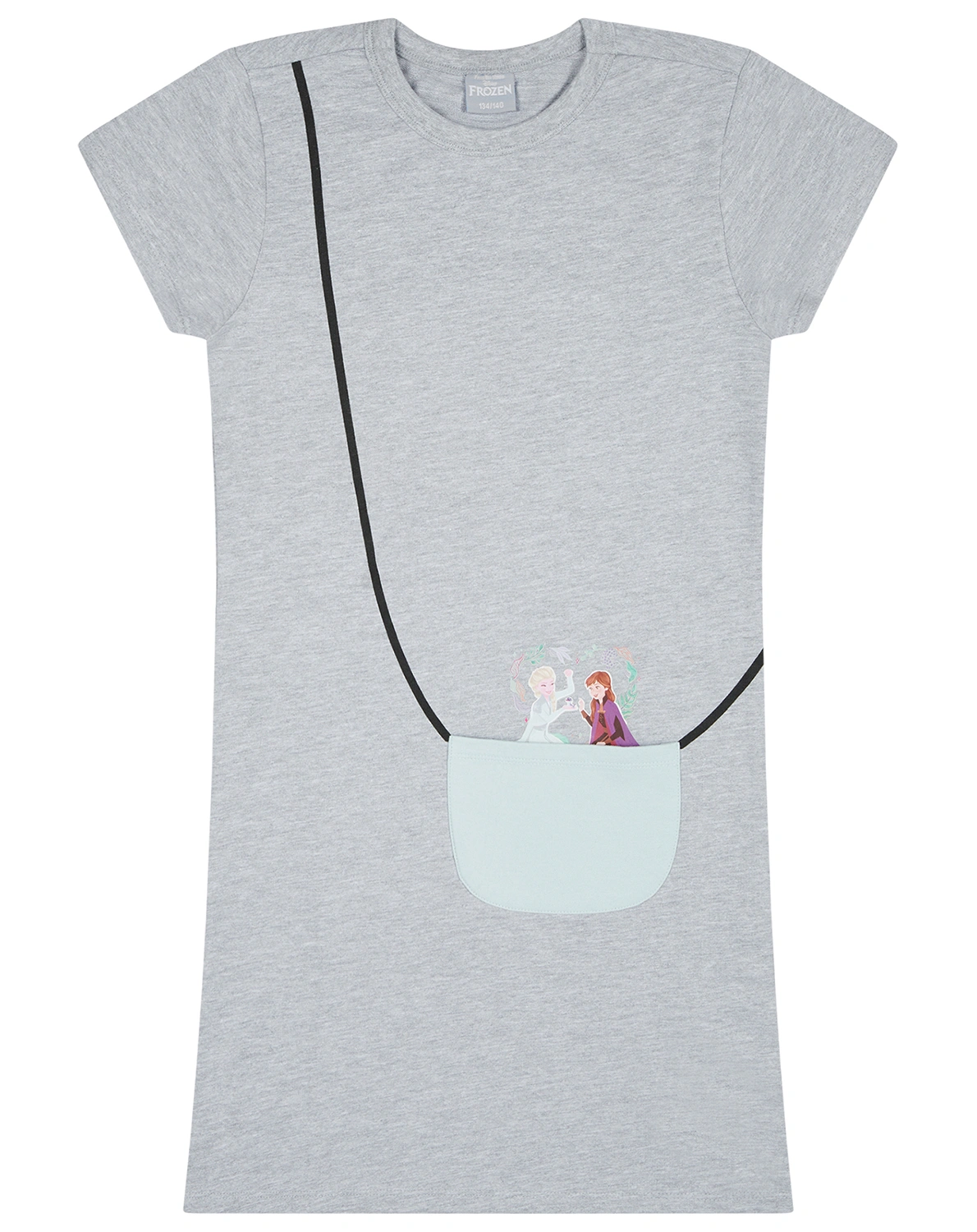 Kurzarm-Kleid FROZEN II in grey melange