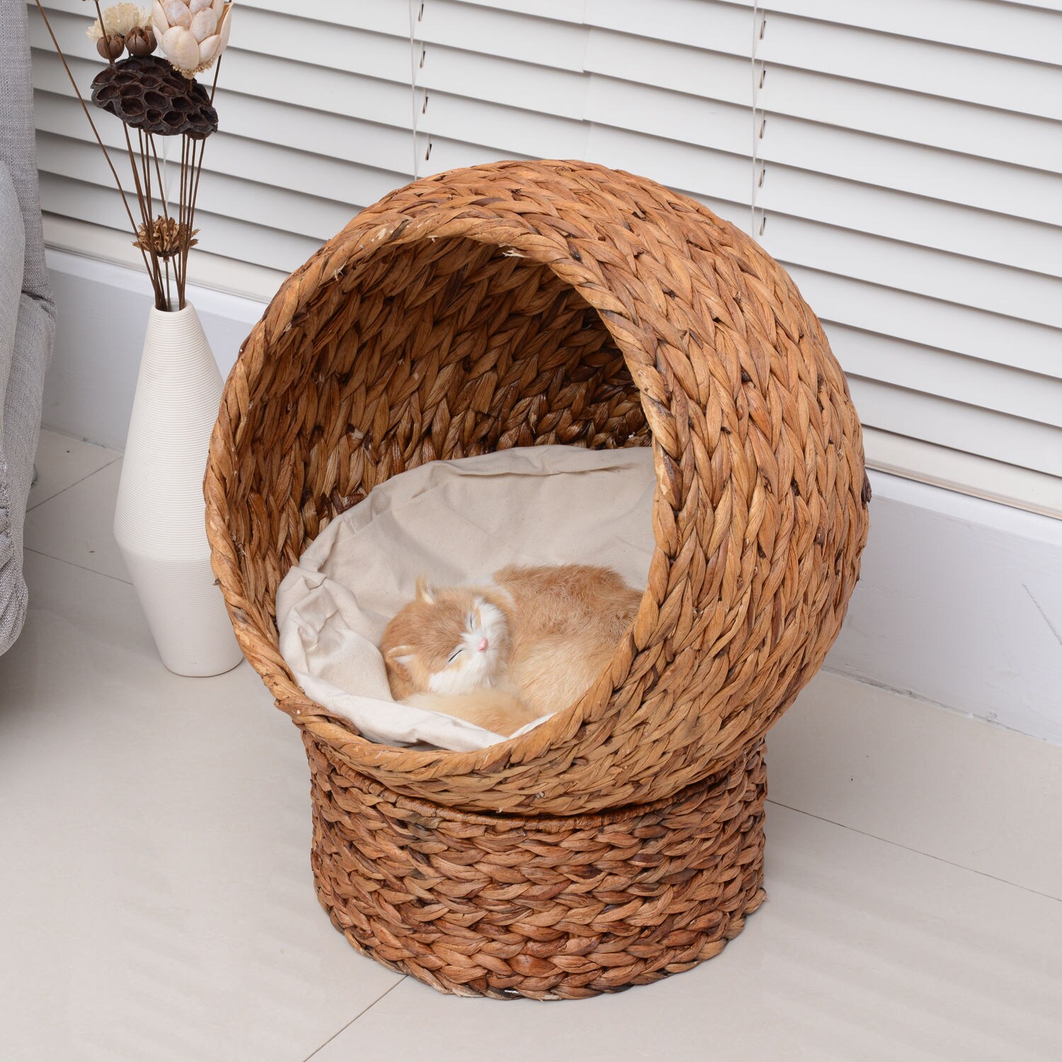 PawHut Katzenkorb mit Kissen 42 x 33 x 52 cm (LxBxH)