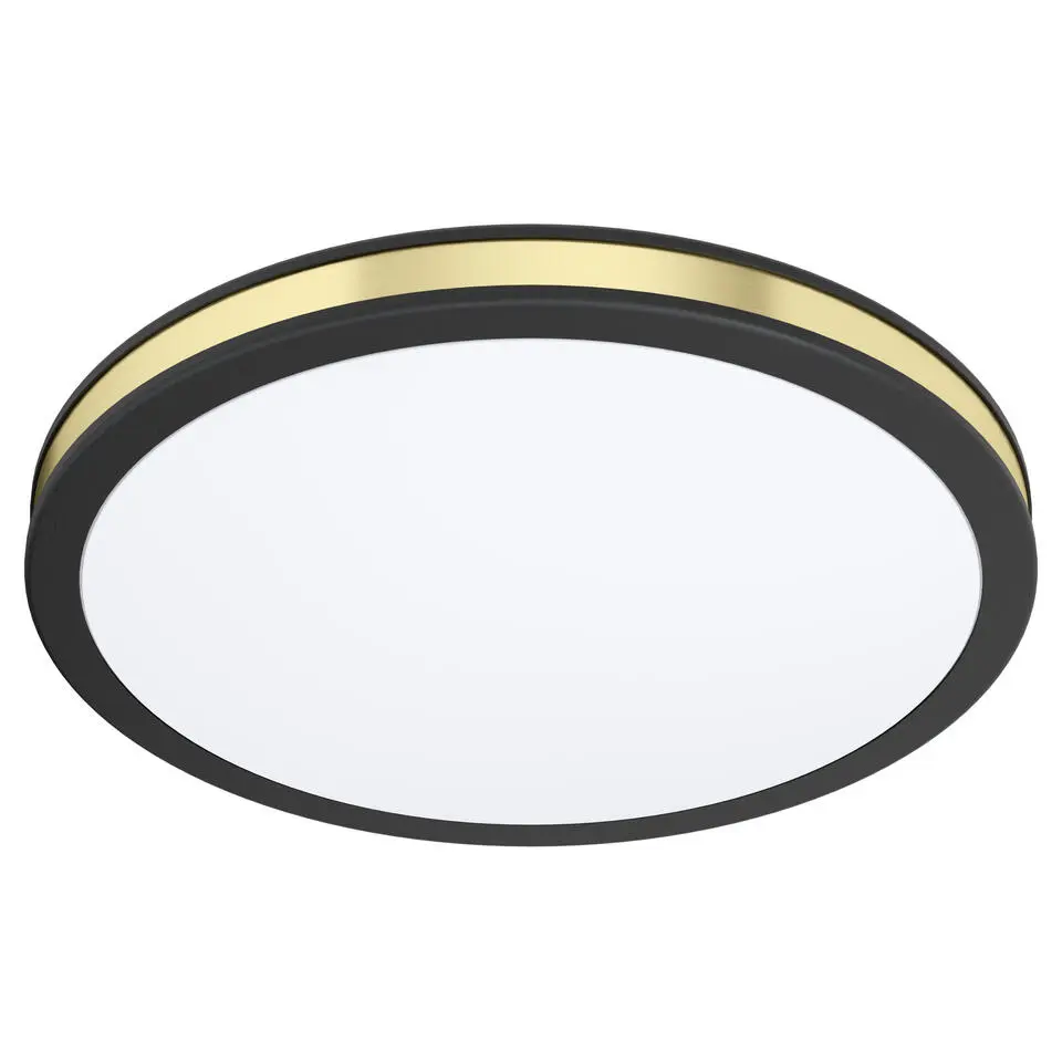 EGLO Pescaito Plafond- en Wandlamp - LED - Ø 28 cm - Zwart/Wit/Goud