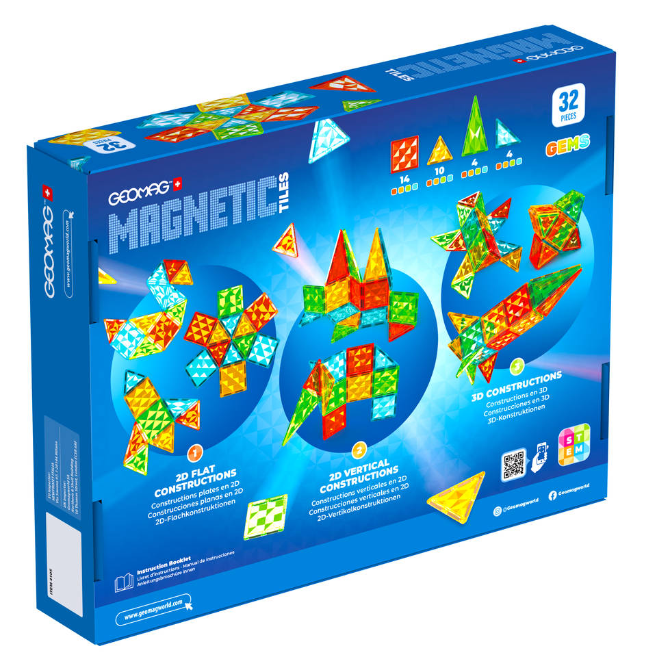 Geomag magnetische tegels edelstenen raket set 32-delig