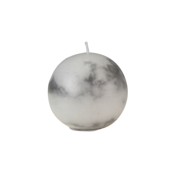 Kaars marmeren bal wit 8 cm