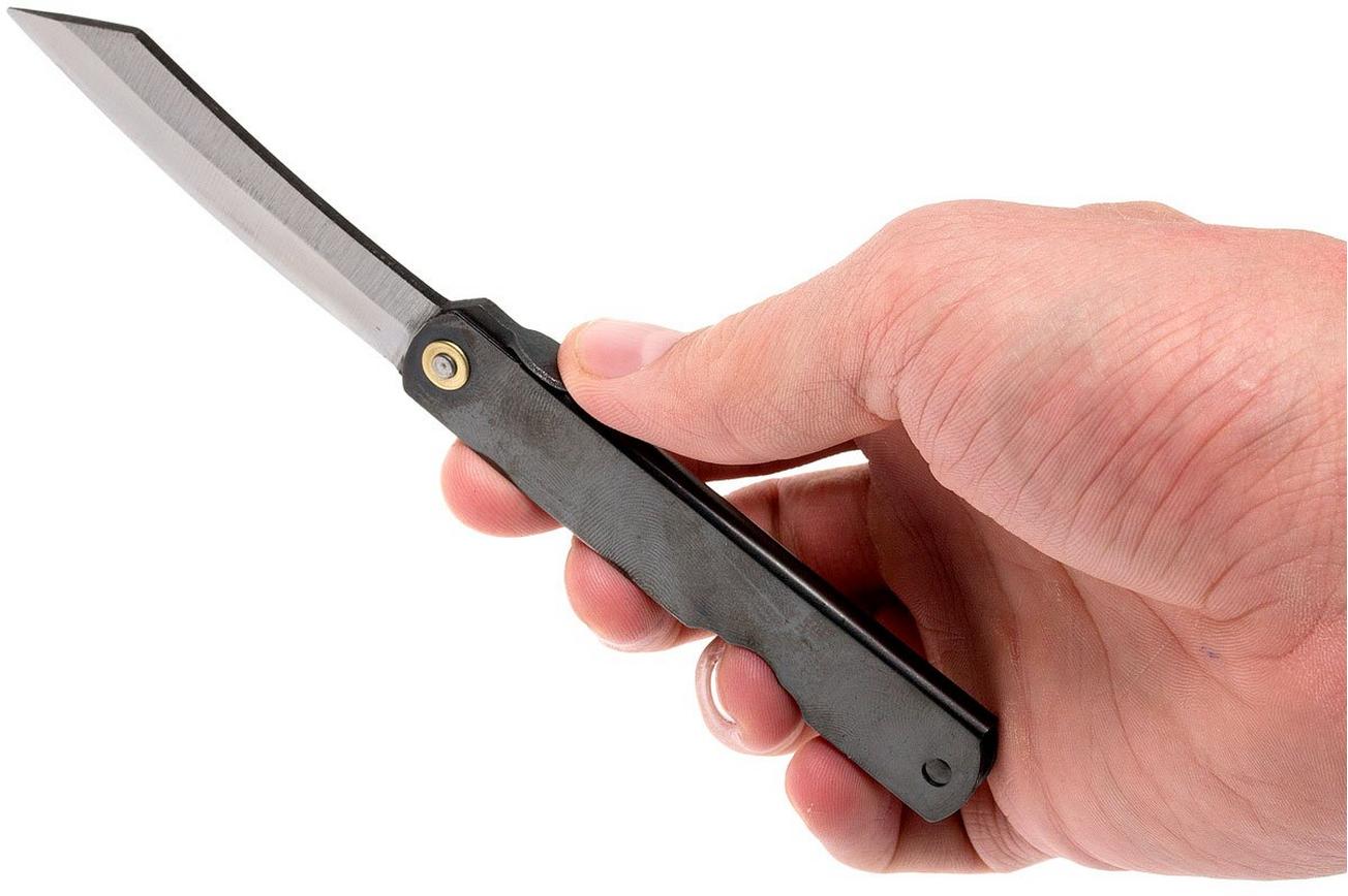 Higonokami zakmes 7,4 cm KT-HIGO07BL, SK-koolstofstaal, zwart