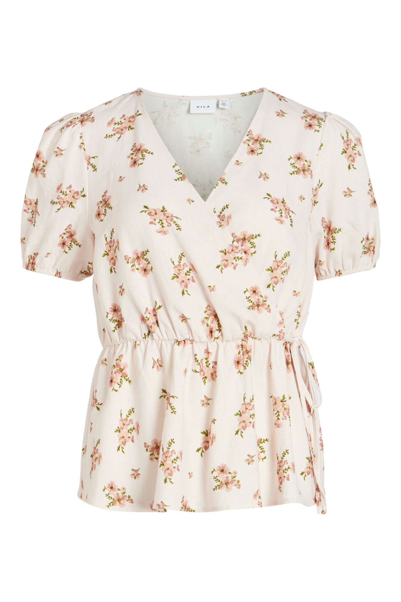 Blusa curta de linho estilo mangá - Rosa