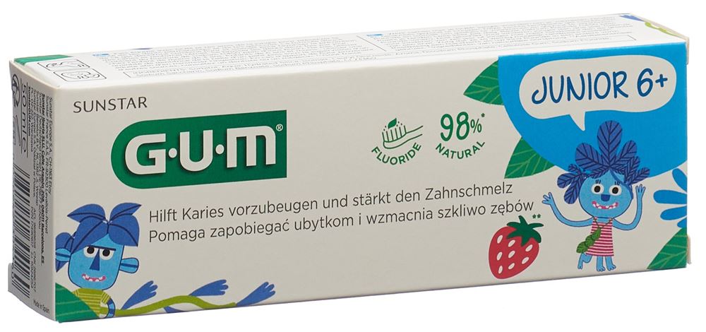 GUM Junior Zahngel Gel 6  Jahre Erdbeere 50 ml