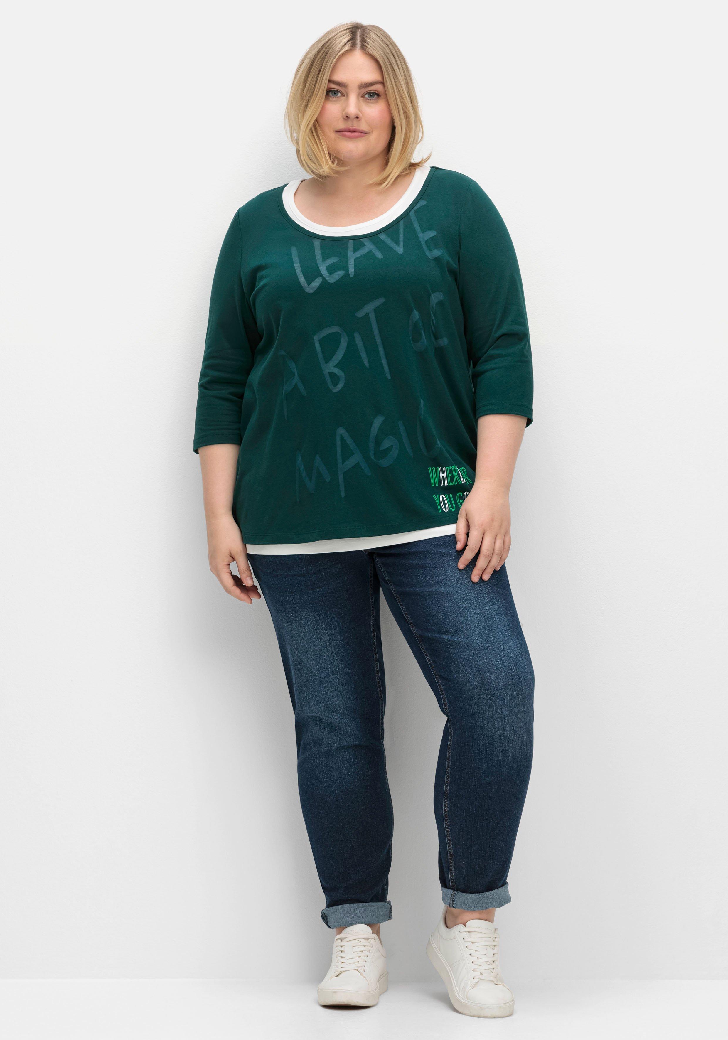 Set aus Top und 3/4-Arm-Shirt mit Ausbrennerdruck