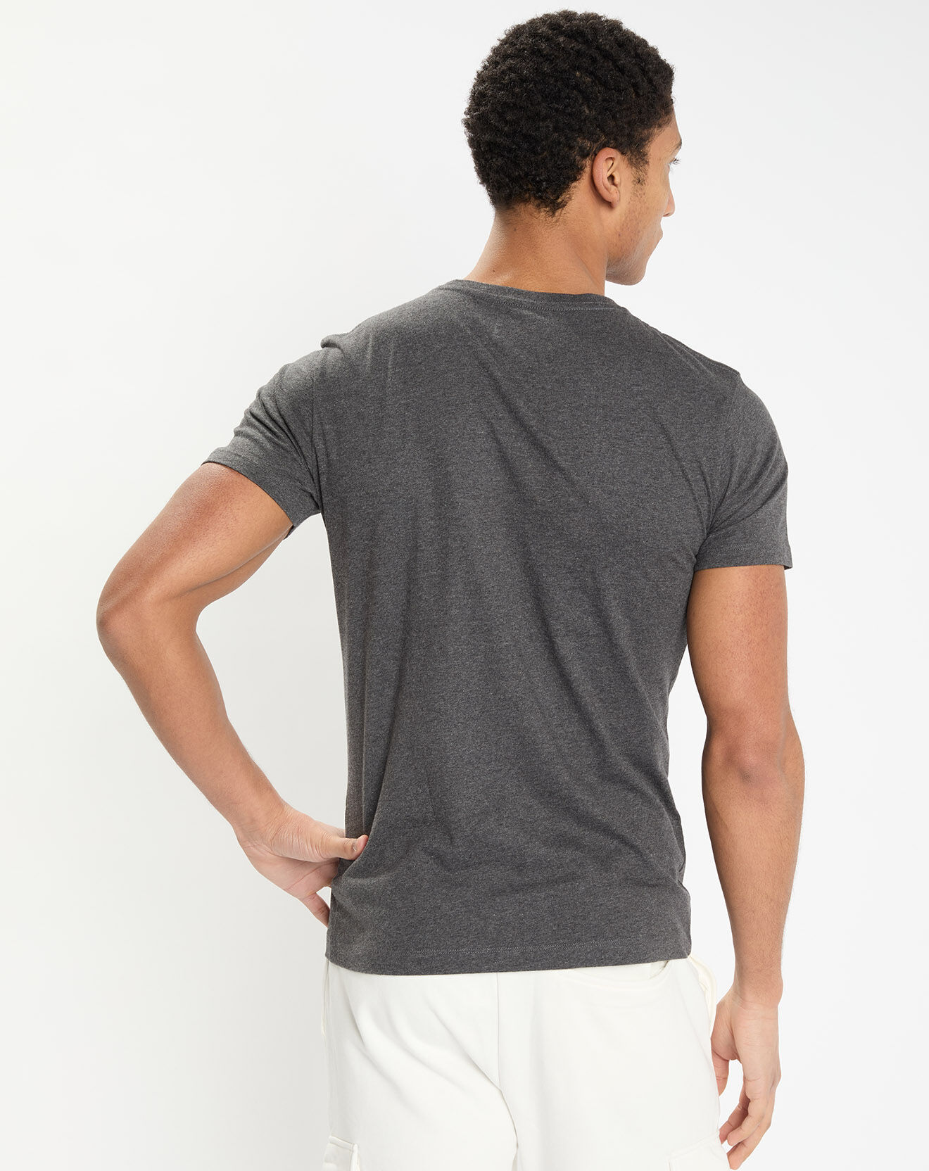 Hackett London T-Shirt Regular Fit uni logo poitrine gris