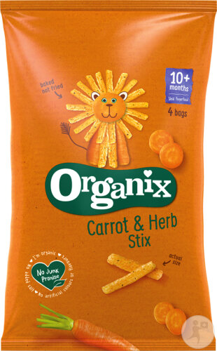 Organix Bio Aliments Pour Bébés Carrot Stix +10 Mois 60g
