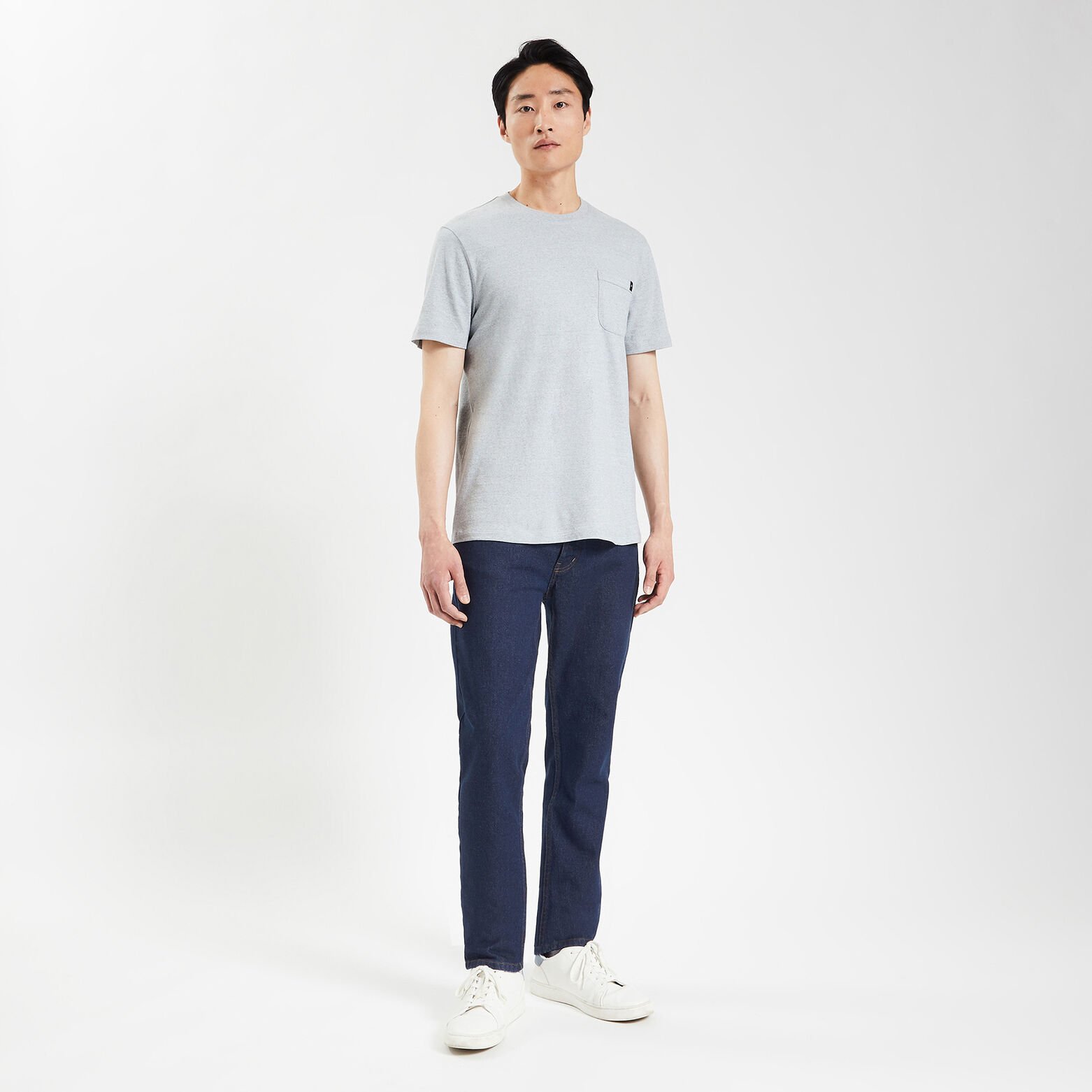 Jean straight authentique brut Bleu moyen