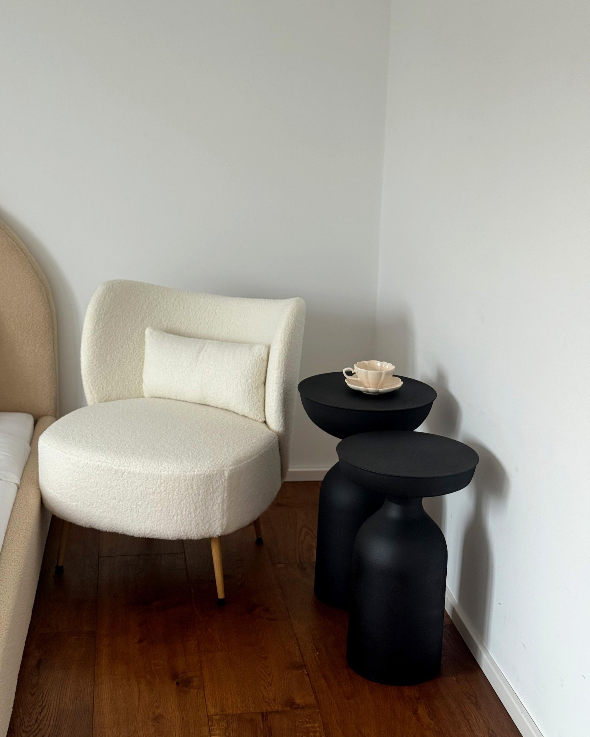 Fauteuil OTSBY II met kussen Bouclé Gebroken wit