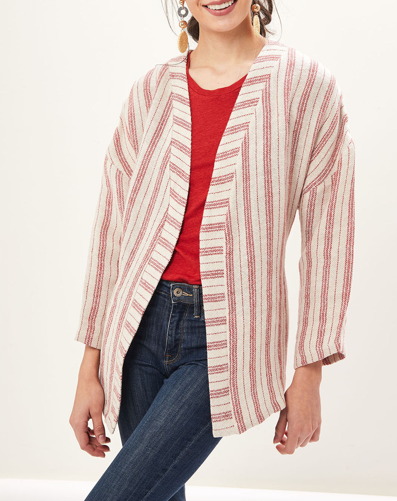 Hartford Veste 100% Lin Verve rouge/beige