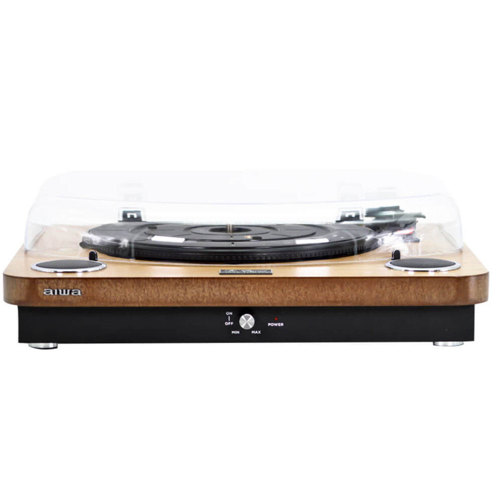 Aiwa GBTUR-120WD Plattenspieler aus Holz, Bluetooth, 3 Geschwindigsstufen, Line-Out, FM-Radio