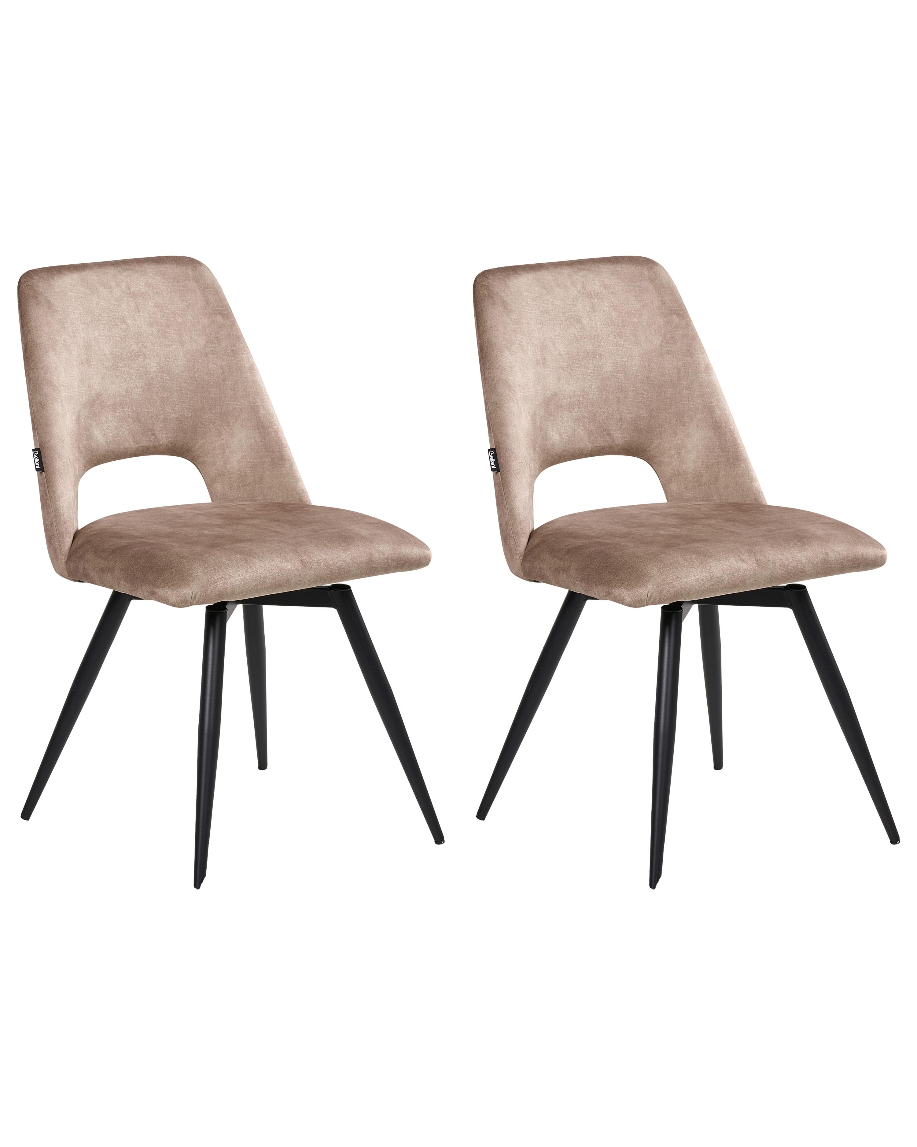 Set van 2 eetkamerstoelen draaibaar HALLETT Fluweel Beige