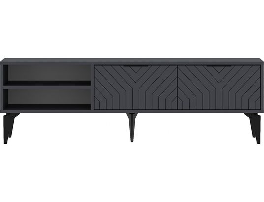 CONCEPT1 - Meuble TV Regina anthracite 160 x 29,6 x h50 cm