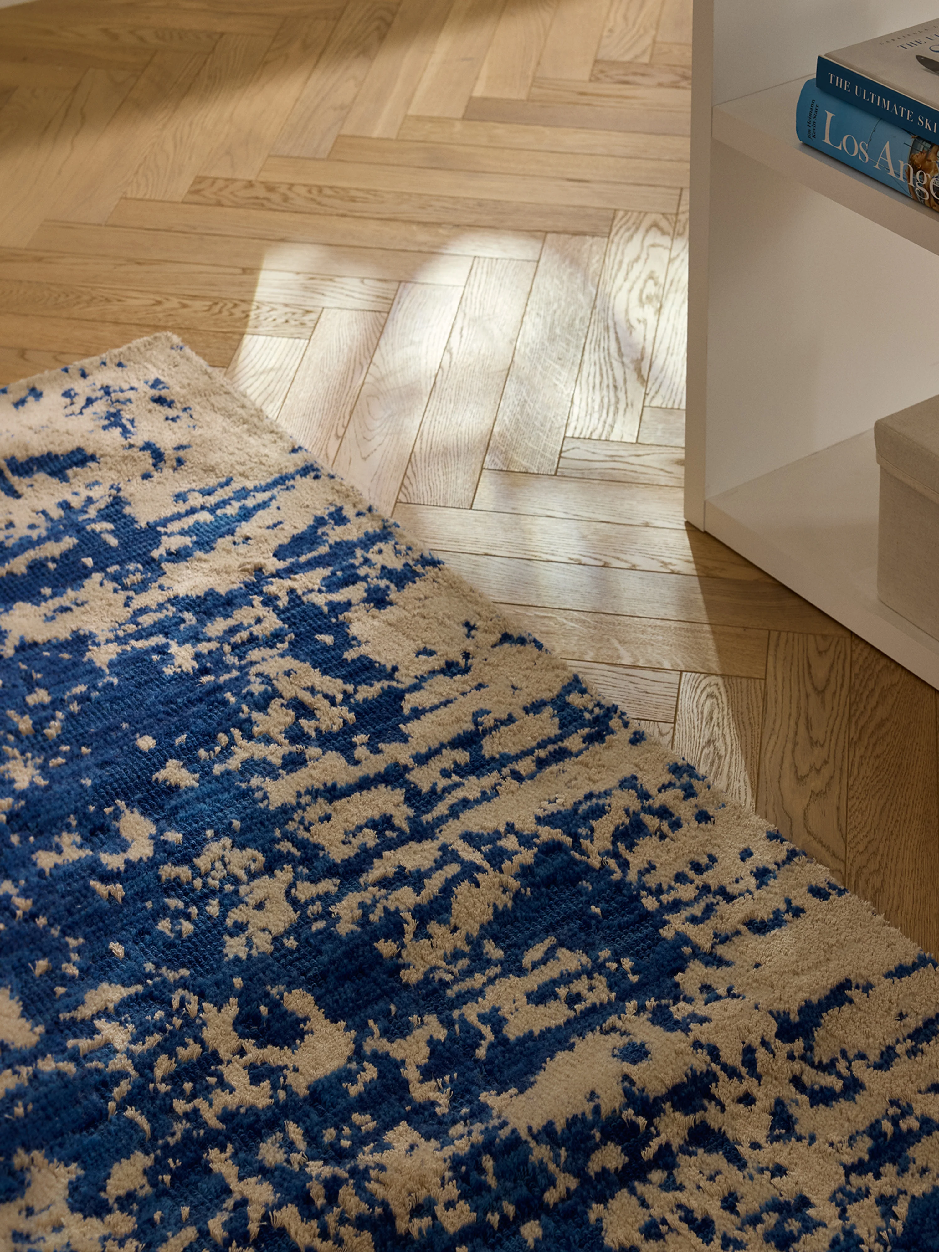 Handgeweven wollen loper Cynthia met abstract patroon